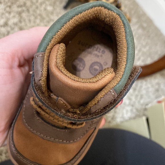 NWOT Stride Right brown & hunter green leather high top tennis shoes - size 4 - Picture 7 of 9